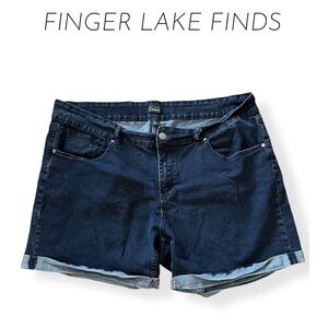 Simply Emma Dark Blue Jean Shorts, 22W